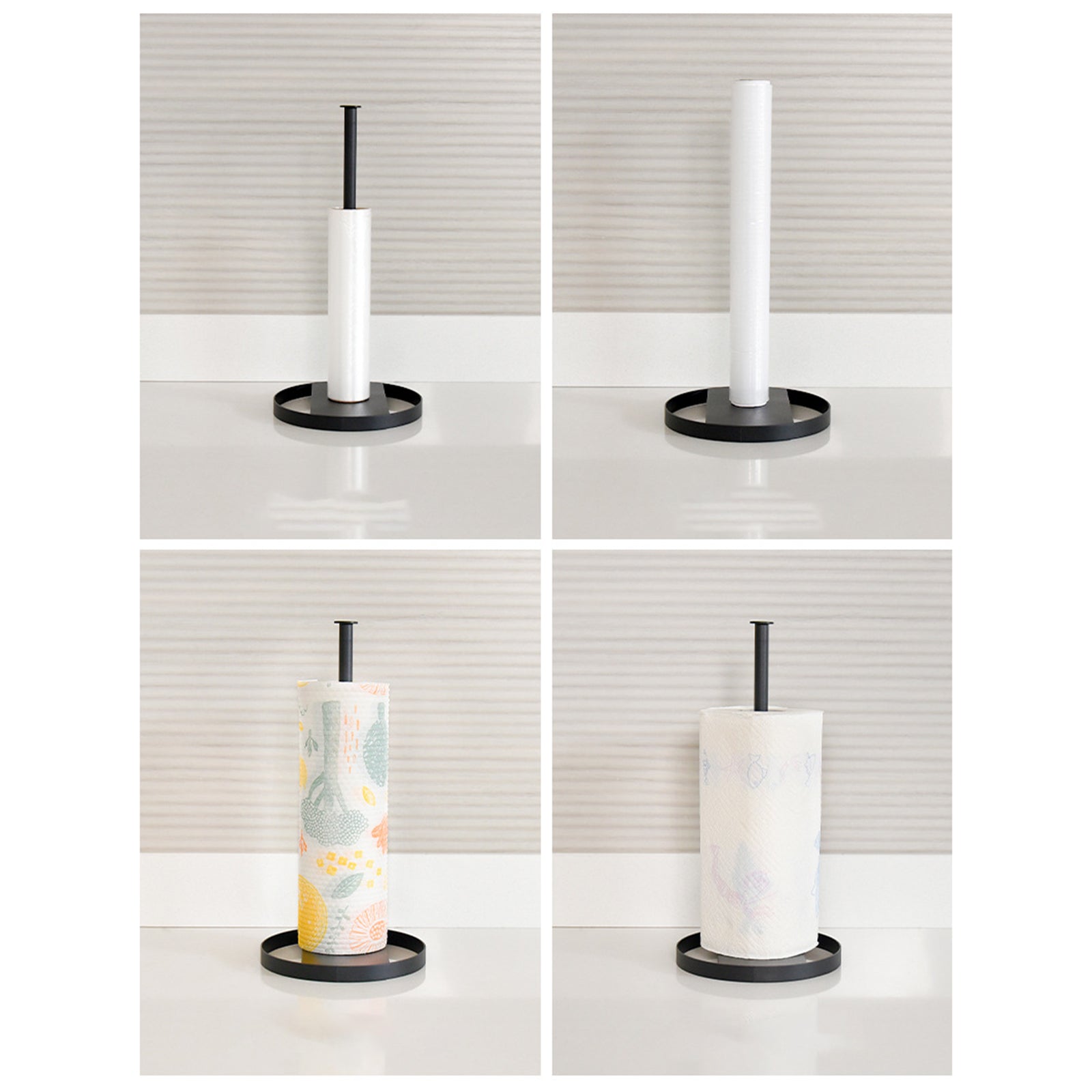Telescopic Height Carbon Steel Desktop Roll Paper Towel Holder Rack, Arc Type Telescopic Height Carbon Steel Desktop Roll Paper Towel Holder Rack, Arc Type